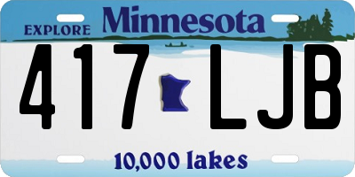 MN license plate 417LJB