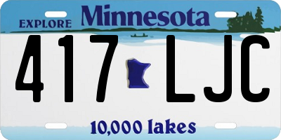 MN license plate 417LJC