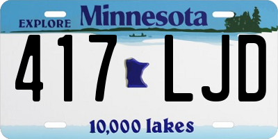 MN license plate 417LJD