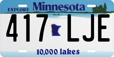 MN license plate 417LJE