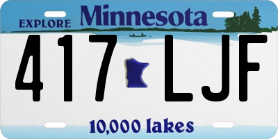 MN license plate 417LJF