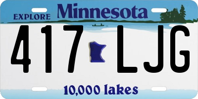 MN license plate 417LJG
