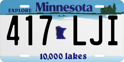 MN license plate 417LJI