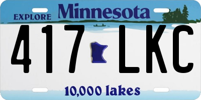 MN license plate 417LKC