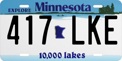 MN license plate 417LKE