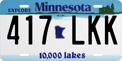 MN license plate 417LKK