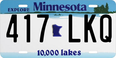 MN license plate 417LKQ