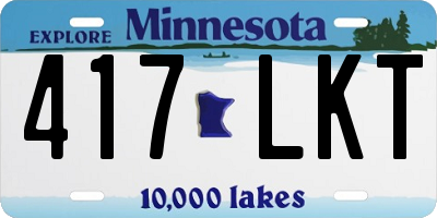 MN license plate 417LKT