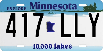 MN license plate 417LLY