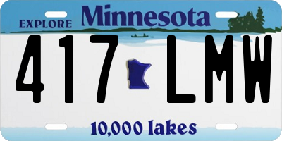MN license plate 417LMW