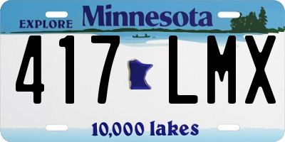 MN license plate 417LMX