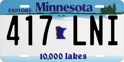 MN license plate 417LNI