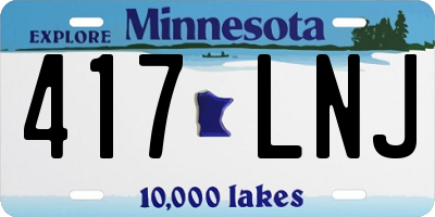 MN license plate 417LNJ