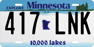 MN license plate 417LNK