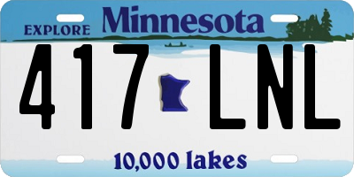 MN license plate 417LNL