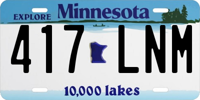 MN license plate 417LNM