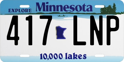 MN license plate 417LNP