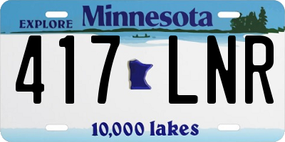 MN license plate 417LNR