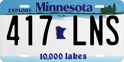 MN license plate 417LNS