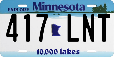 MN license plate 417LNT