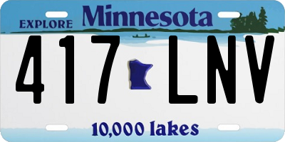 MN license plate 417LNV