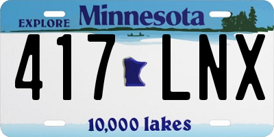 MN license plate 417LNX