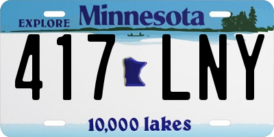 MN license plate 417LNY