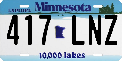MN license plate 417LNZ
