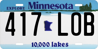 MN license plate 417LOB
