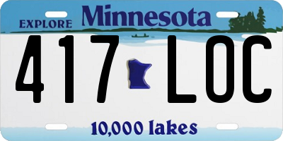 MN license plate 417LOC