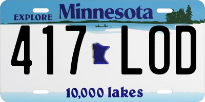 MN license plate 417LOD