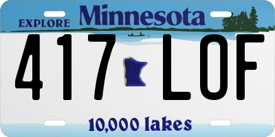 MN license plate 417LOF