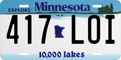 MN license plate 417LOI
