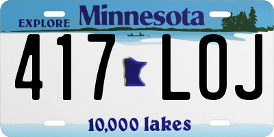 MN license plate 417LOJ