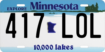 MN license plate 417LOL