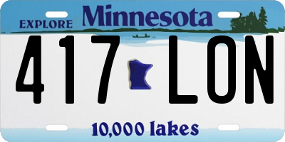 MN license plate 417LON