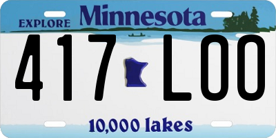 MN license plate 417LOO
