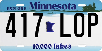 MN license plate 417LOP