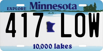 MN license plate 417LOW