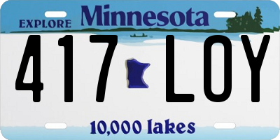 MN license plate 417LOY