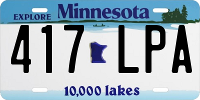 MN license plate 417LPA