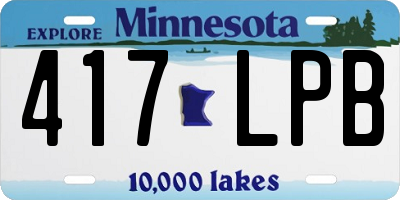 MN license plate 417LPB