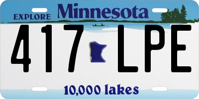 MN license plate 417LPE