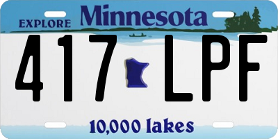 MN license plate 417LPF