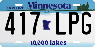 MN license plate 417LPG