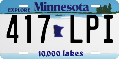 MN license plate 417LPI