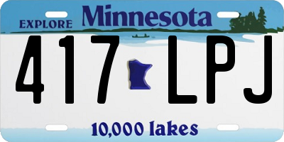 MN license plate 417LPJ