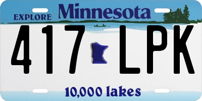 MN license plate 417LPK