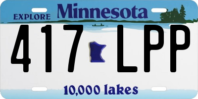 MN license plate 417LPP