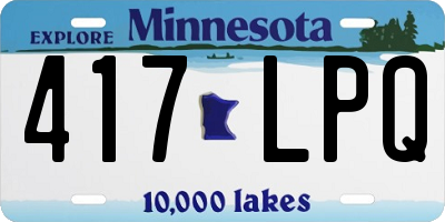 MN license plate 417LPQ